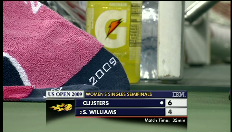 Serena Williams mept haar racket stuk in de eerste set