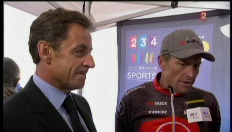 Leuk onderonsje tussen Sarkozy en Armstrong
