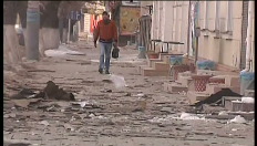 Zwarte Zee bevroren in Zuid-Rusland