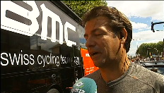 Interviews voor de start van de tiende rit