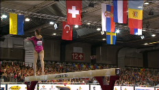 Teamfinale EK turnen: Eline Vandersteen (balk)