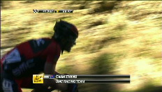 Cadel Evans lost op de Aspin